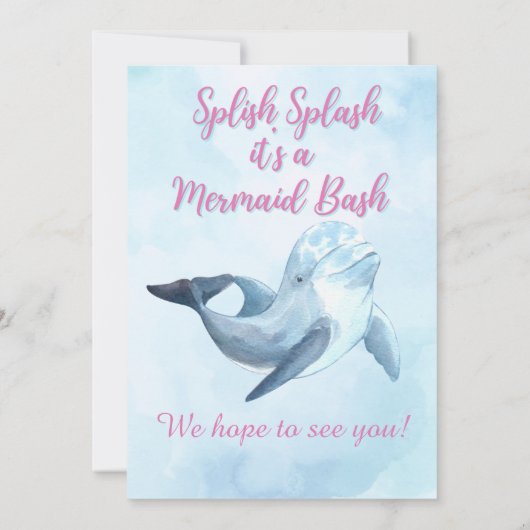 Splish Bash Zeemeermin Elke Leeftijd Verjaardag Kaart (Achterkant)