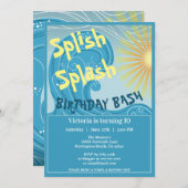 Splish Splash Anniversaire Bash Party Invitation (Devant / Derrière)