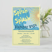 Splish Splash Anniversaire Bash Party Invitation (Debout devant)