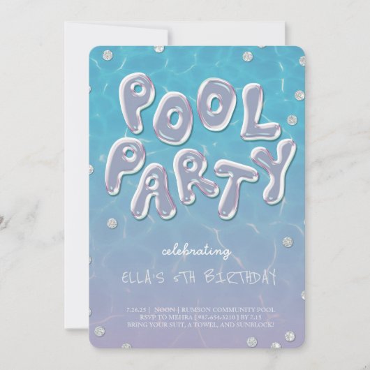 Splish Splash Anniversaire Bassin Pool Invitation (Devant)