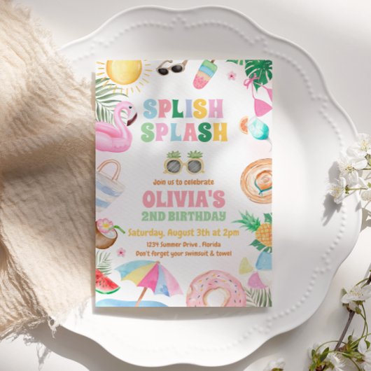Splish Splash Anniversaire Invitation Pool Invitat