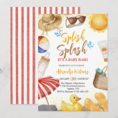 Splish Splash Baby Bash Invitation pour la Fête de (Devant / Derrière)