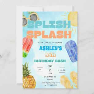 Splish Splash Birthday Bash Boy Pool Party Kaart