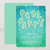 Splish Splash Birthday Bash Pool Party Invitation (Devant / Derrière)
