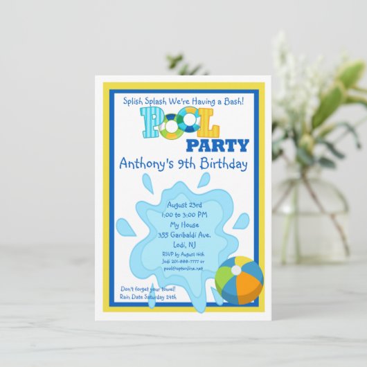 Splish Splash Boys Pool Kaart (Staand voorkant)