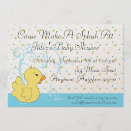 Splish Splash Ducky Baby shower Invitation Kaart