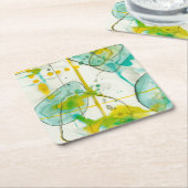 Splish Splash I Vierkante Kartonnen Onderzetter (Schuin)