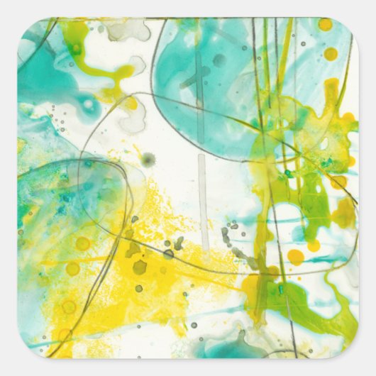 Splish Splash II Vierkante Sticker (Voorkant)