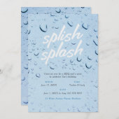 Splish Splash Invitation Kaart (Voorkant / Achterkant)