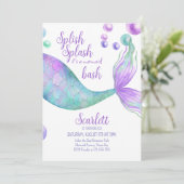 Splish Splash is een Mermaid Bash Birthday Party Kaart (Staand voorkant)