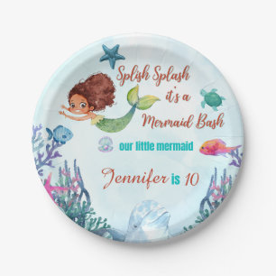 Splish Splash Mermaid Bash Girls Birthday Party Papieren Bordje