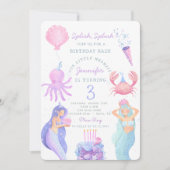 Splish Splash Mermaid Birthday Bash uitnodiging (Voorkant)