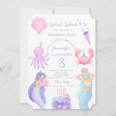 Splish Splash Mermaid Birthday Bash uitnodiging (Voorkant)
