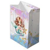 Splish Splash Mermaid Plain Party Gift Bag Medium Cadeauzakje (Voorkant Gekanteld)