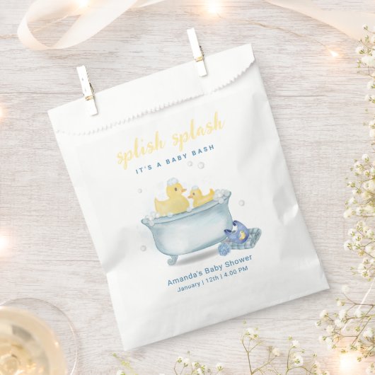 Splish Splash Moeder Eend Badkuip Baby Shower Bedankzakje (Geknipt)
