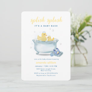 Splish Splash Moeder Eend Badkuip Baby Shower Kaart