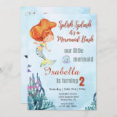 Splish Splash Orang Zeemeermin Bash 2e verjaardag Kaart (Voorkant / Achterkant)