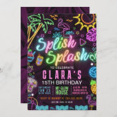Splish Splash Party 15e partie Invitation modifiab (Devant / Derrière)