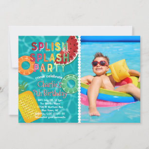 Splish Splash Party l Pool Birthday l Summer Fruit Kaart