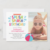 Splish Splash Pool Birthday Invitation Kaart (Voorkant)