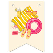 Splish Splash Pool Party Bash Verjaardag Vlaggetjes (Eerste vlag)