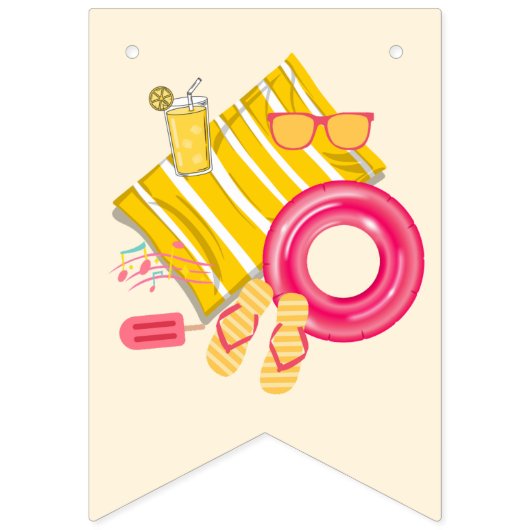 Splish Splash Pool Party Bash Verjaardag Vlaggetjes (Eerste vlag)