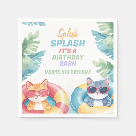 Splish Splash Pool Party Birthday Servet (Voorkant)