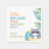 Splish Splash Pool Party Birthday Servet (Voorkant)