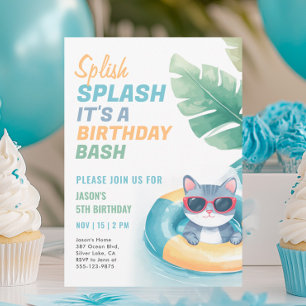 Splish Splash Pool Party Boy Verjaardag Kaart