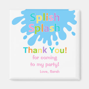 Splish Splash Pool Party Girl Bedankt Magnet Magneet