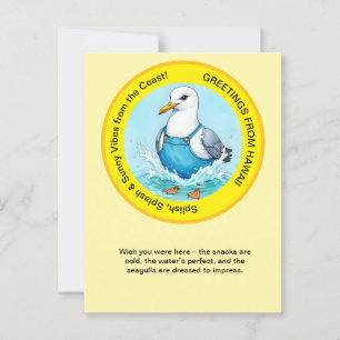 Splish Splash pretvogel zomer Hawaii groeten Briefkaart