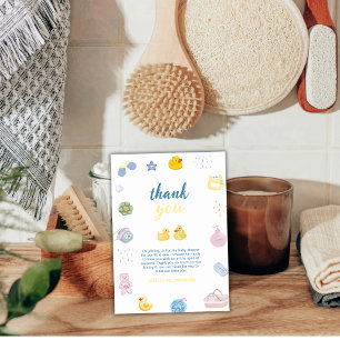 Splish Splash Rubber Eend Bad Baby Borrel Bedankkaart