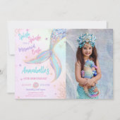 Splish Splash Sirène Anniversaire Photo Invitation (Devant)