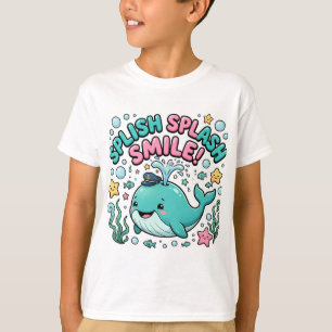 Splish Splash Sourire T-Shirt Baleine Mignonne E