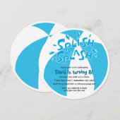 Splish Splash Summer Pool Boys Birthday Kaart (Voorkant / Achterkant)