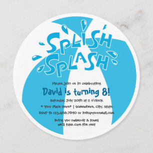 Splish Splash Summer Pool Boys Birthday Kaart