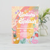 Splish Splash Summer Rainbow Sun Birthday Kaart (Staand voorkant)