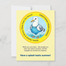 Splish Splash-tastic summer Hawaii bird greeting