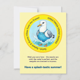Splish Splash-tastic summer Hawaii bird greeting Briefkaart