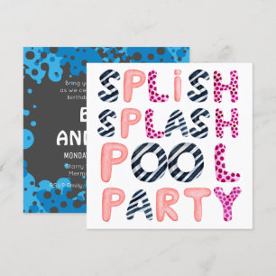 Splish Splash TEEN POOL PARTY Pink Black Modern Kaart