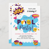 Splish Splash verjaardag / 3D emoji / Pool party Kaart (Voorkant / Achterkant)