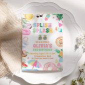 splish splash verjaardag uitnodigen zwembad party kaart