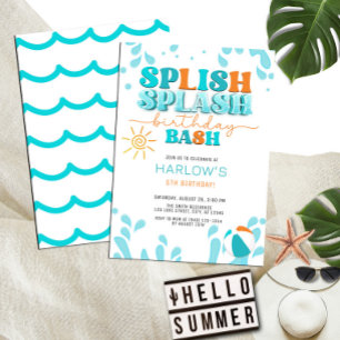 Splish Splash Water Party Kind is jarig Kaart