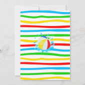 Splish Splash Waterslide Verjaardag Primaire kleur Kaart (Achterkant)