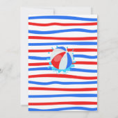 Splish Splash Waterslide Verjaardag Rood Wit Blauw Kaart (Achterkant)