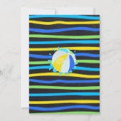 Splish Splash Waterslide Verjaardagsfeestje Blauw Kaart (Achterkant)