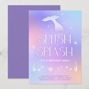 Splish Splash Whimsical Sparkly Zeemeermin Verjaar Kaart