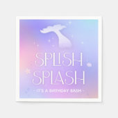Splish Splash Whimsical Sparkly Zeemeermin Verjaar Servet (Voorkant)