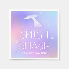 Splish Splash Whimsical Sparkly Zeemeermin Verjaar Servet
