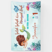 Splish Splash Zeemeermin Bash Meisjes 1e Verjaarda Spandoek (Verticaal)